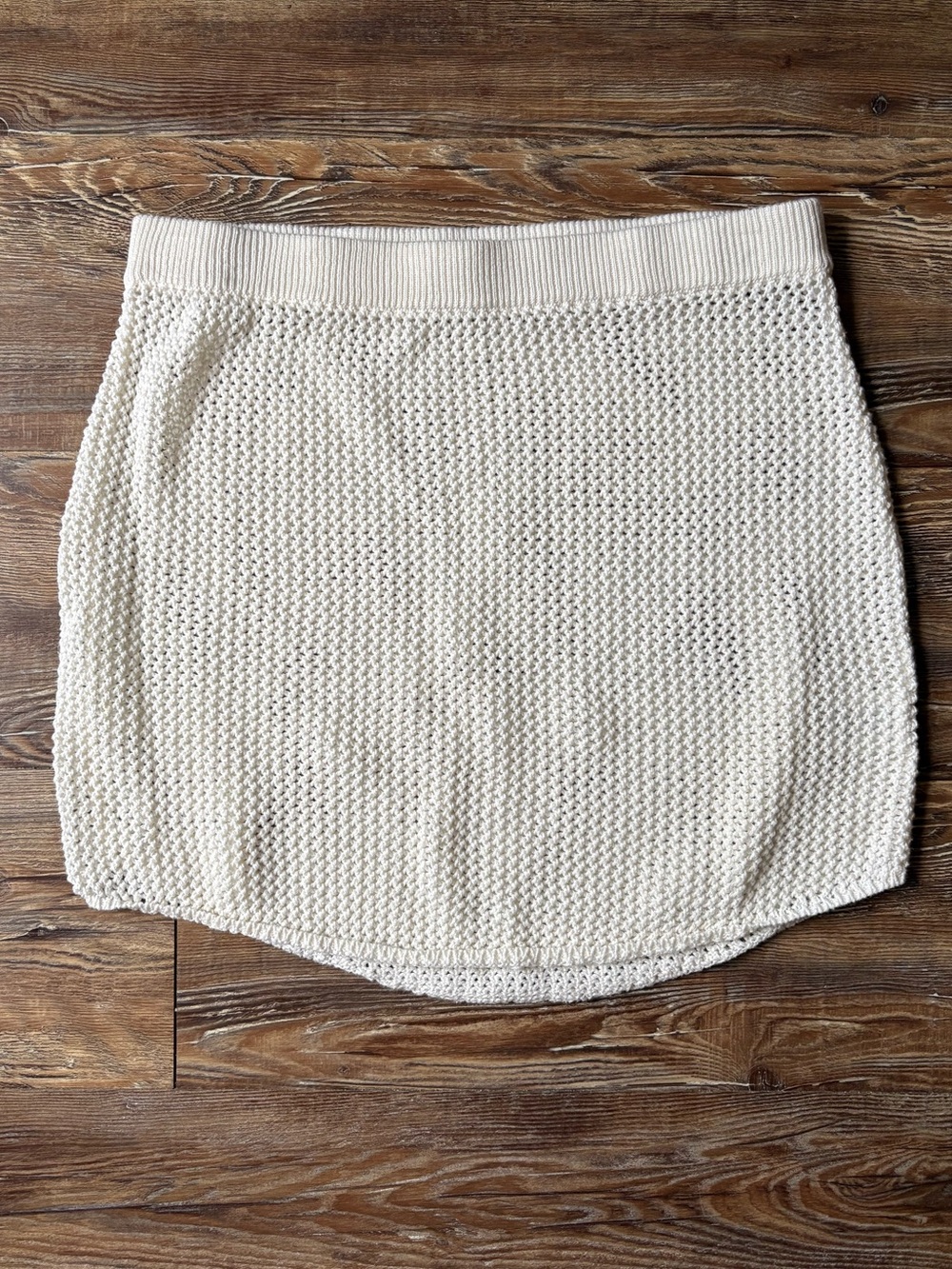 O'Neill Cream Crochet Knit Mini Skirt Coverup